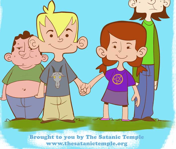 A Védd a Gyerekeket weboldalról letölthető sátánista foglalkoztató füzet első oldala