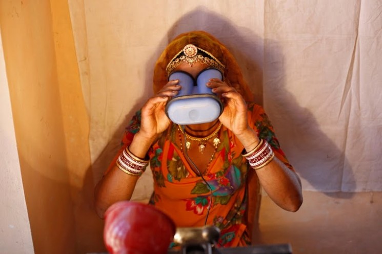 Írisztérkép rögzítés, Aadhaar adatbázis, Merta, Rajasthan.  - Photo credit: Mansi Thapliyal